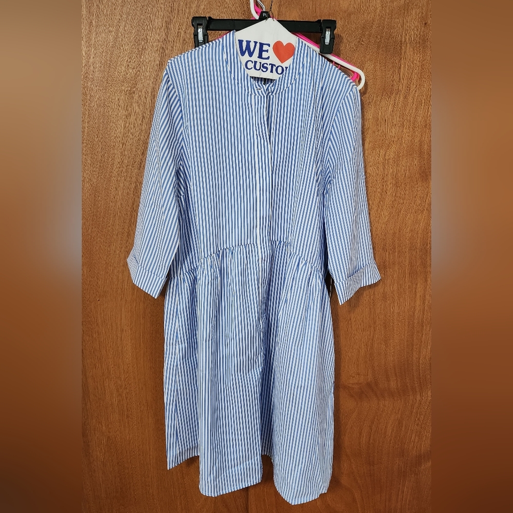 Tuckernuck Blue and White Striped Royal Shirt Dress
